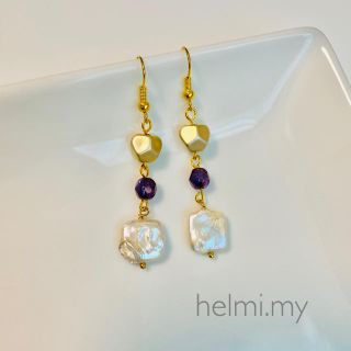 ゴールド×バロックパールゆらゆらピアス＊(ピアス)