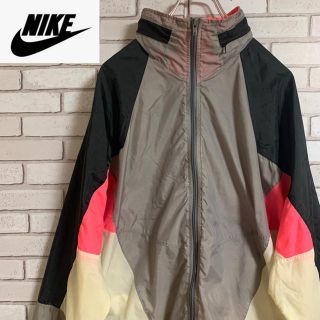 ナイキ(NIKE)の90s 古着 ナイキ 80sタグ クレイジーパターン ナイロン フード収納(ナイロンジャケット)