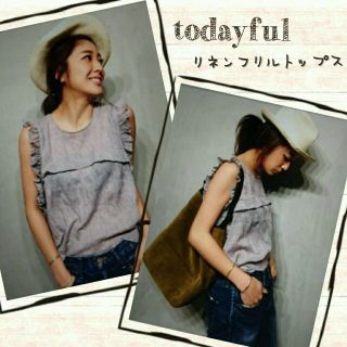 トゥデイフル(TODAYFUL)のtodayful リネンフリルトップス(シャツ/ブラウス(半袖/袖なし))