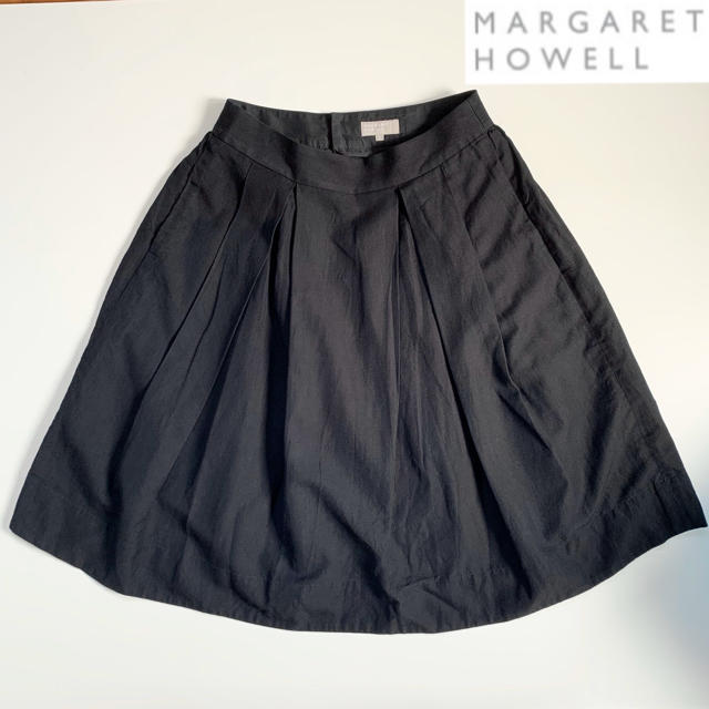 美品 MARGARET HOWELL バックプリーツフレアスカート サイズ2