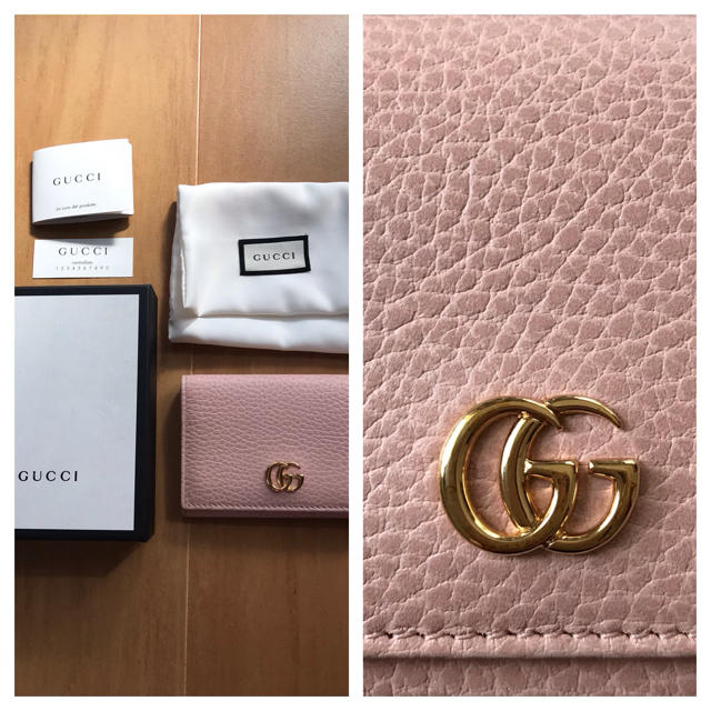 Gucci(グッチ)のGUCCI プチマーモント　レザー　カードケース レディースのファッション小物(名刺入れ/定期入れ)の商品写真