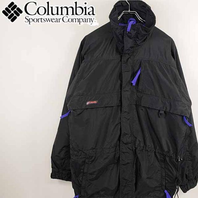 Columbia(コロンビア)の【古着】コロンビア ダブルジップ ナイロンジャケット ブラック USサイズ メンズのジャケット/アウター(ナイロンジャケット)の商品写真