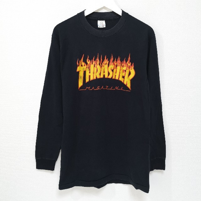 90s THRASHER スラッシャー FLAME ロンT Tシャツ USA製 - Tシャツ ...