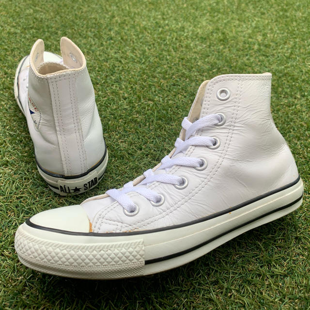 美品23.5 converse コンバース レザー オールスターHI E233