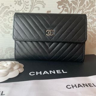 シャネル(CHANEL)の【seki様専用】シャネル 財布 シェブロン ラムスキン ブラック(財布)