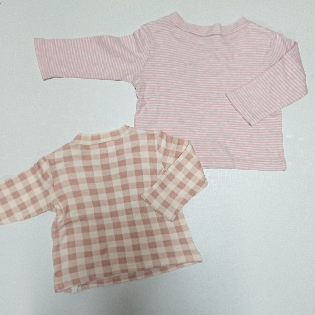 キムラタン(キムラタン)の80 女の子 長袖 ピンク 2 枚セット  キッズ/ベビー/マタニティのベビー服(~85cm)(Ｔシャツ)の商品写真