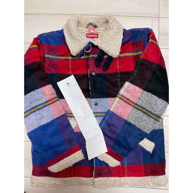 2年保証』 - Supreme Supreme jacket Bomber Shearling Plaid 毛皮