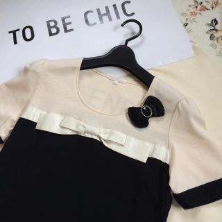 トゥービーシック(TO BE CHIC)のTO BE CHIC♡リボンカットソー(カットソー(半袖/袖なし))