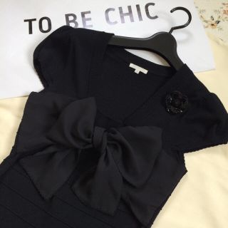 トゥービーシック(TO BE CHIC)のTO BE CHIC♡リボンカットソー(カットソー(半袖/袖なし))