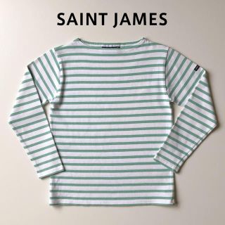 セントジェームス(SAINT JAMES)のsaint james ウェッソン 白 薄緑 ボーダー セントジェームス T0(カットソー(長袖/七分))