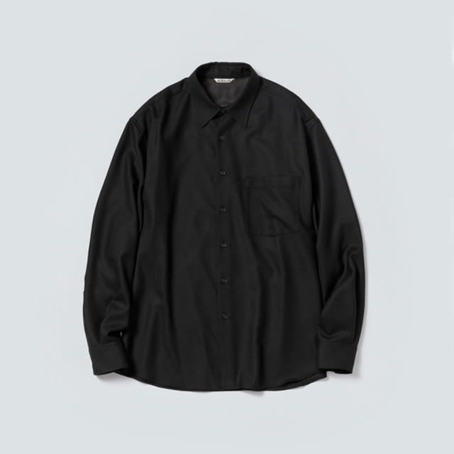 メンズAURALEE 20AW新作 スーパーライトウールシャツ ブラック サイズ4新品