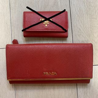 プラダ(PRADA)のPRADA プラダ 長財布レッド(財布)