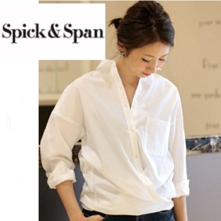 スピックアンドスパン(Spick & Span)のカシュクール風にも❁コットン100%ビッグシャツ(シャツ/ブラウス(長袖/七分))