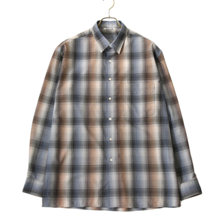 コモリ(COMOLI)のオーラリー  20AWブルーチェックウールシャツ　貴重サイズ3  新品(シャツ)