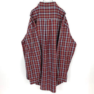 古着 90s【カーハート】チェックシャツ レッド 革ロゴタグ ビッグサイズ
