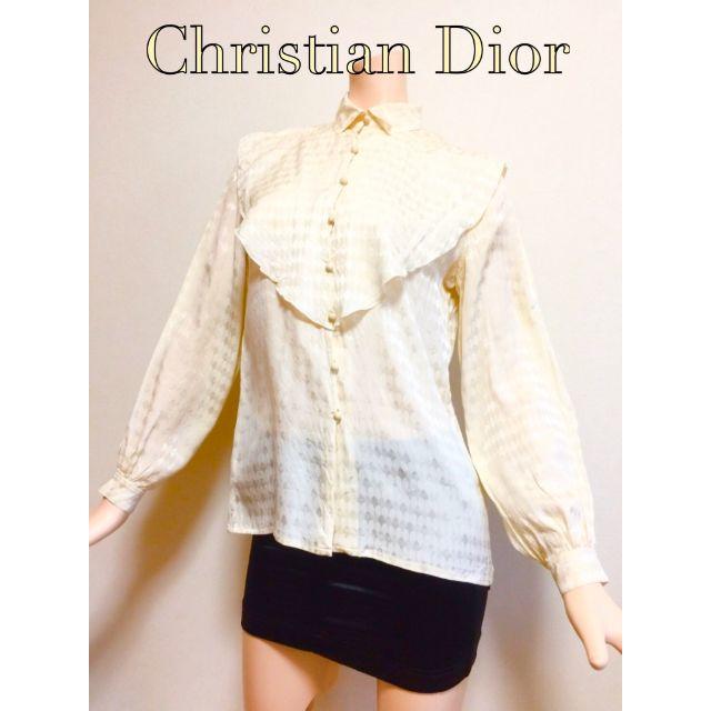 Christian Dior(クリスチャンディオール)のキンちゃん様専用Christian Dior  総ロゴ入りシルクブラウス レディースのトップス(シャツ/ブラウス(長袖/七分))の商品写真