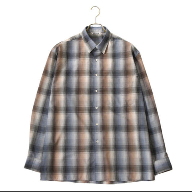 COMOLI(コモリ)のauralee super light wool check shirts  メンズのトップス(シャツ)の商品写真