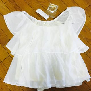 【新品】シフォンフリルカットソー♡3L(カットソー(半袖/袖なし))