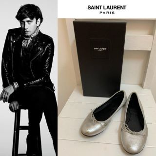 サンローラン(Saint Laurent)のSAINT LAURENT PARIS エディ期 イタリア製 フラットシューズ(バレエシューズ)