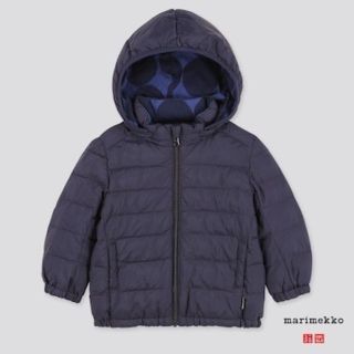 マリメッコ(marimekko)の海外限定 marimekko×ユニクロ ダウンジャケット80 紺 マリメッコ(ジャケット/コート)