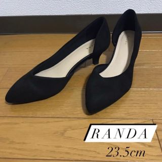 ランダ(RANDA)の大人気 ランダ 黒 ブラック スエード パンプス ヒール(ハイヒール/パンプス)