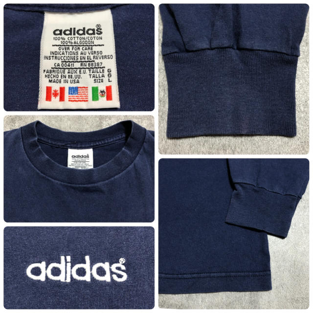 adidas(アディダス)の【koko様専用☆】アディダス☆USA製ワンポイント刺繍ロゴロンT メンズのトップス(Tシャツ/カットソー(七分/長袖))の商品写真