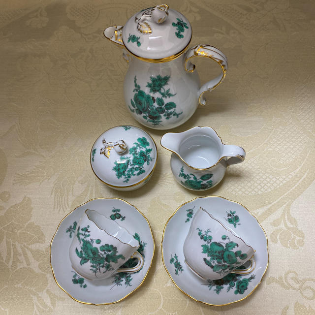 日本製 MEISSEN サーヴィス ☆御専用【マイセン】「グリーンブーケ
