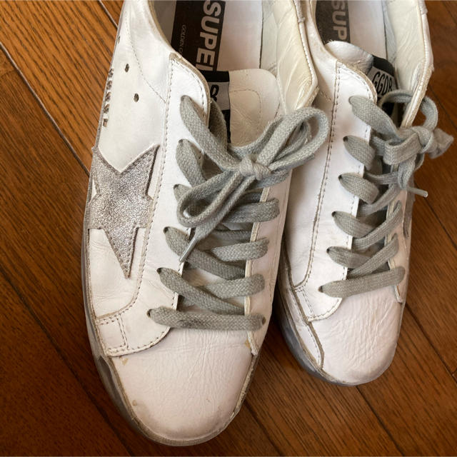 スニーカー美品/ゴールデングースGOLDEN GOOSE SUPERSTAR 白 38