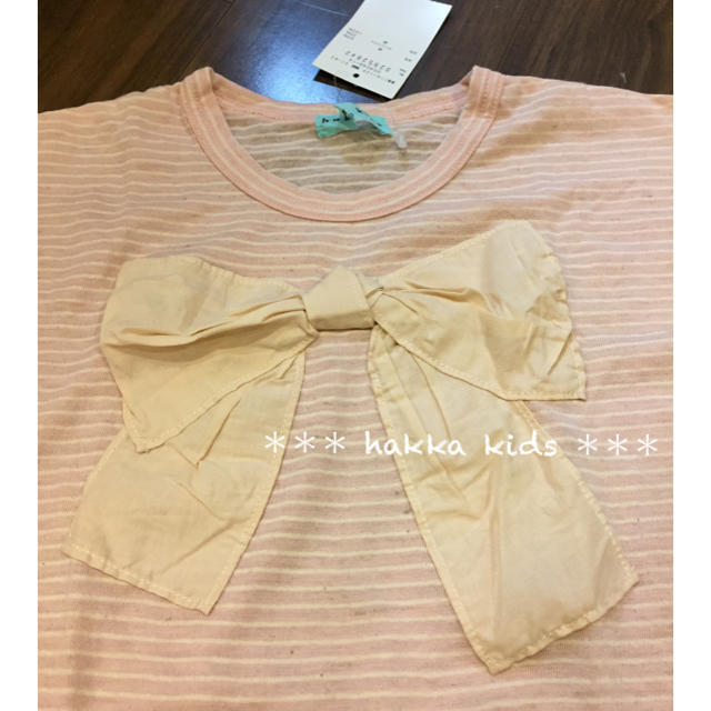 hakka kids(ハッカキッズ)の★新品タグ付★ hakka kids ハッカキッズ ★半袖リボンカットソー120 キッズ/ベビー/マタニティのキッズ服女の子用(90cm~)(Tシャツ/カットソー)の商品写真