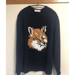 メゾンキツネ(MAISON KITSUNE')のメゾンキツネ　ニット　ネイビー　Lサイズ(ニット/セーター)