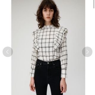 マウジー(moussy)のMOUSSY フリル　チェック　ブラウス(シャツ/ブラウス(長袖/七分))