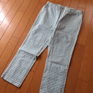 ハッシュアッシュ(HusHush)のチェックパンツ ギンガムチェック　hushush　美品　ミントグリーン　M(クロップドパンツ)