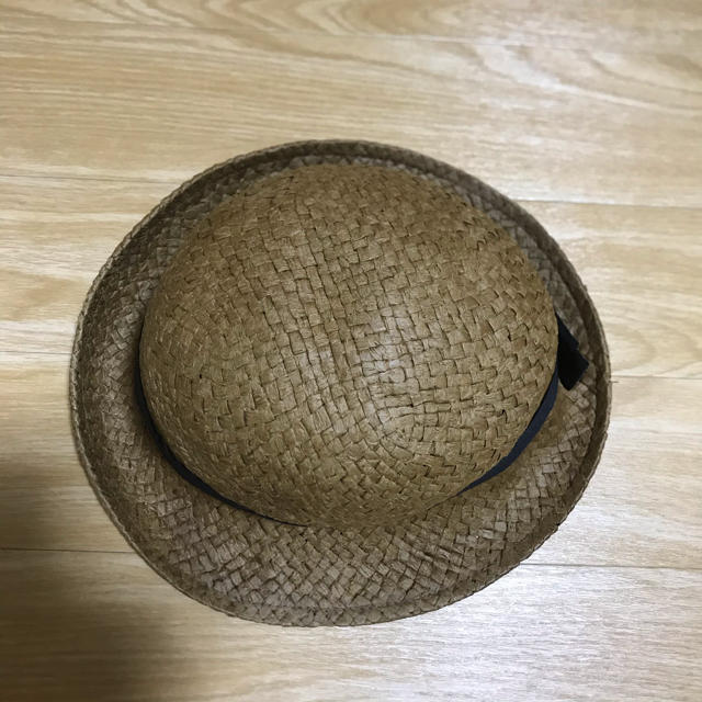 麦わら帽子 ストローハット　こげ茶 レディースの帽子(麦わら帽子/ストローハット)の商品写真