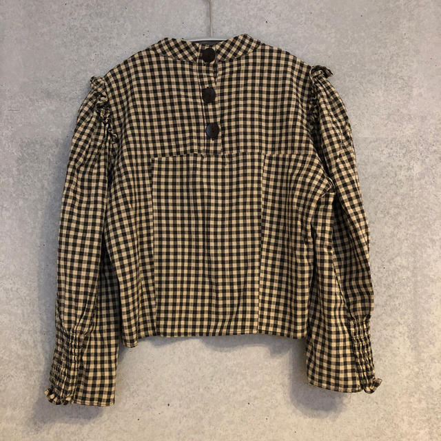 ZARA(ザラ)のZARA xs ハンパ袖　シャツ／ブラウス　チェック柄 レディースのトップス(シャツ/ブラウス(長袖/七分))の商品写真