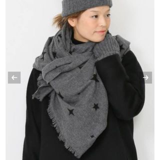 ドゥーズィエムクラス(DEUXIEME CLASSE)の☆美品☆DOUCE GLOIRE STAR STOLE  グレー(マフラー/ストール)