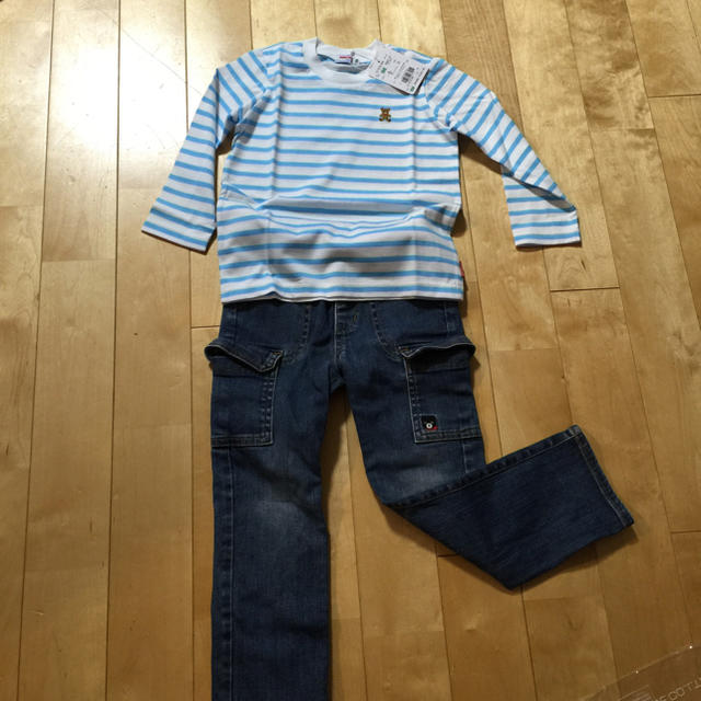 mikihouse(ミキハウス)のダブルb デニム110 キッズ/ベビー/マタニティのキッズ服男の子用(90cm~)(パンツ/スパッツ)の商品写真