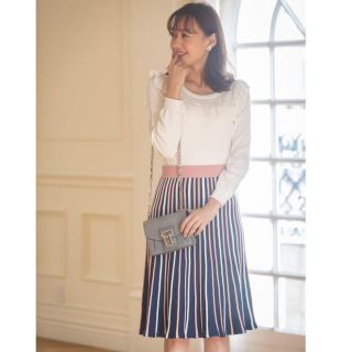 トッコ(tocco)のtocco  closet☆ 美品 ポコっとストライプスカート宮田聡子さん着用(ひざ丈スカート)