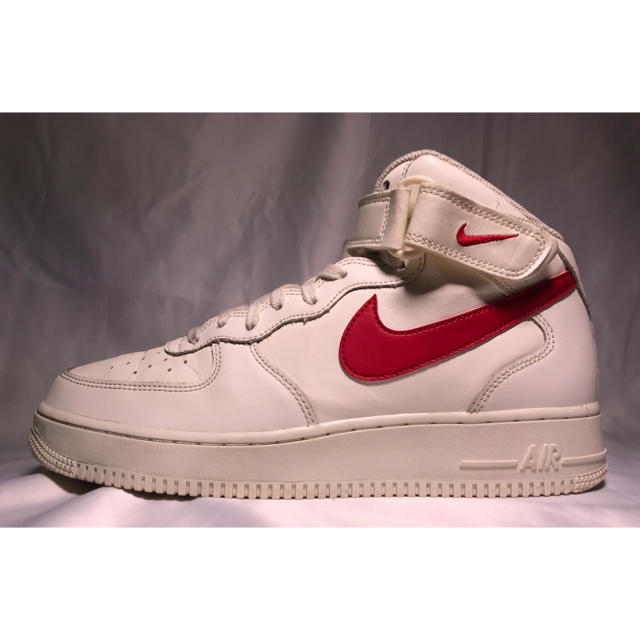 NIKE AIR FORCE 1 MID WHITE/RED 27.0cm