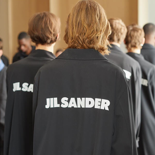 jil sander ロゴコート　ステンカラーコート