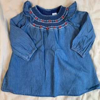 ベビーギャップ(babyGAP)のベビー刺繍デニムワンピース(ワンピース)