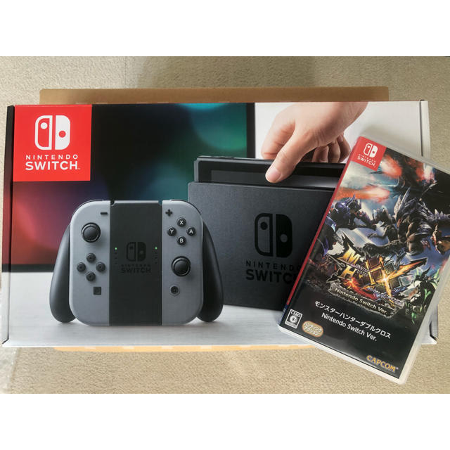 【美品／箱・付属品完備】ニンテンドースイッチ本体　グレー　ソフト付きエンタメ/ホビー