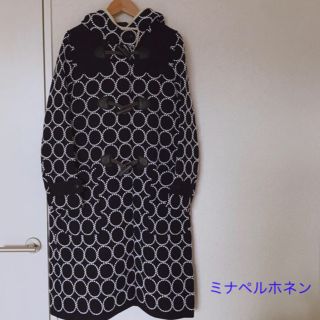 ミナペルホネン(mina perhonen)の最終価格　10／3までミナペルホネン　タンバリン　ダッフルコート　navy 38(ダッフルコート)