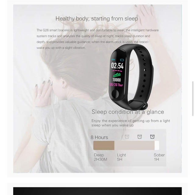 スマートリストバンド　フィットネススポーツ　M3 カラー画面心拍数血圧計歩数計 メンズの時計(腕時計(デジタル))の商品写真