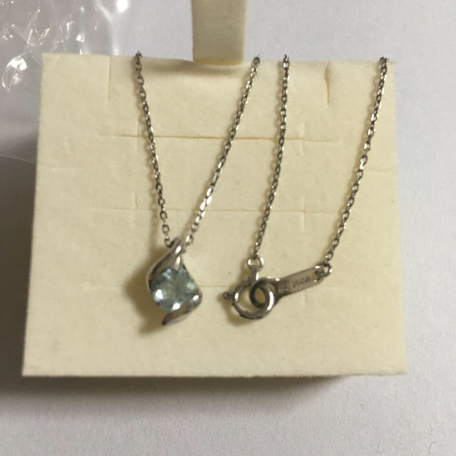 美品 4°C プラチナ ネックレス アクアマリン 💎 pt850