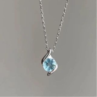 ヨンドシー(4℃)の美品 4°C プラチナ ネックレス アクアマリン 💎 pt850(ネックレス)