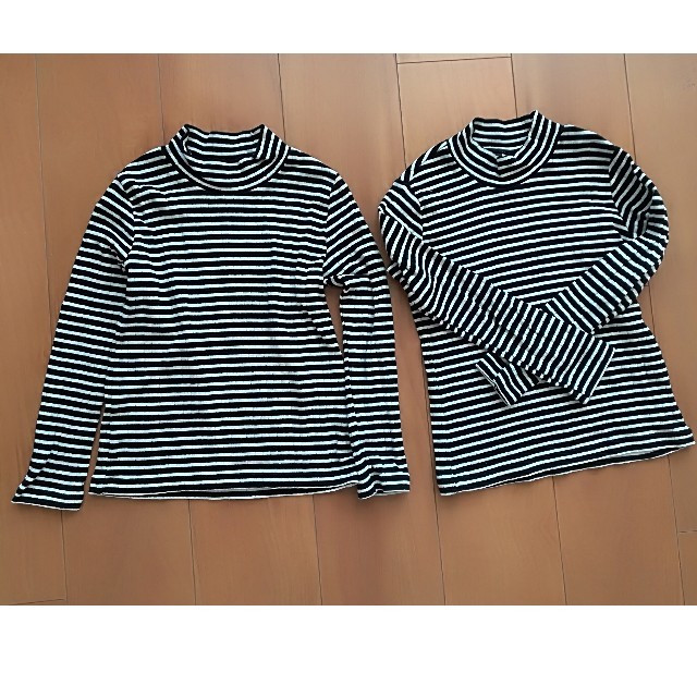 キッズ　ボーダータートルシャツ キッズ/ベビー/マタニティのキッズ服女の子用(90cm~)(Tシャツ/カットソー)の商品写真