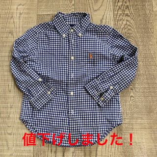 ラルフローレン(Ralph Lauren)の“再値下げ”○【中古】RalphLauren子供用シャツ〔ネイビー〕(4/4T)(ブラウス)