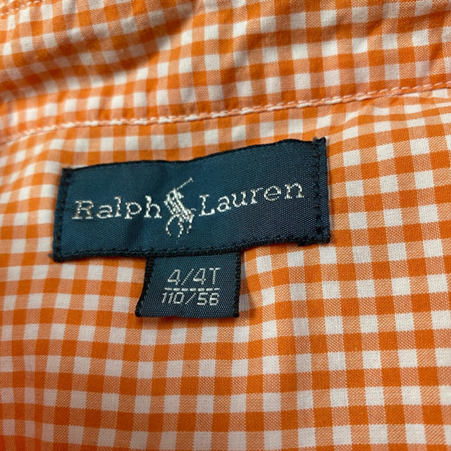 Ralph Lauren(ラルフローレン)の“再値下げ”○【中古】RalphLauren子供用シャツ〔オレンジ〕(4/4T) キッズ/ベビー/マタニティのキッズ服男の子用(90cm~)(ブラウス)の商品写真