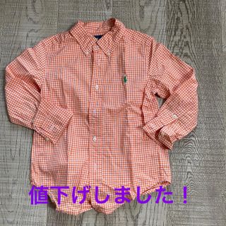 ラルフローレン(Ralph Lauren)の“再値下げ”○【中古】RalphLauren子供用シャツ〔オレンジ〕(4/4T)(ブラウス)