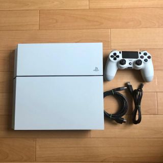 プレイステーション4(PlayStation4)の【美品】PlayStation 4 PS4 本体 500GB ホワイト(家庭用ゲーム機本体)